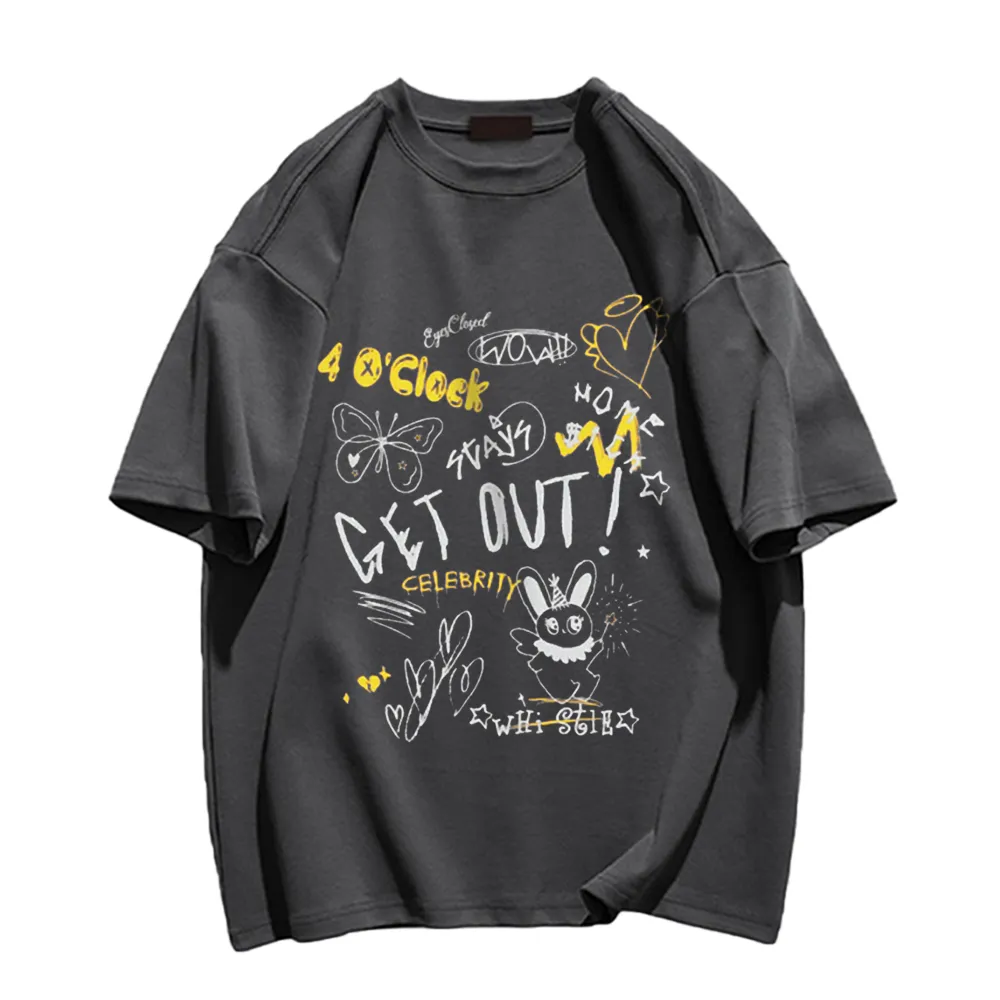 American Street Graffiti Cotton T-shirt