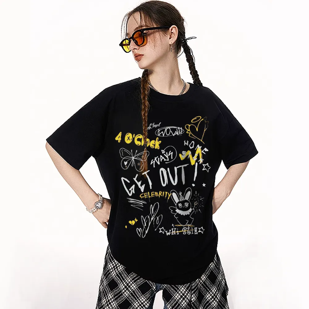 American Street Graffiti Cotton T-shirt