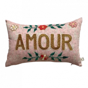 Amour Embroidered mini Cushion(flower)