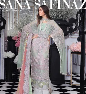 Apple Green Net Salwar Kameez- Suit - Sana Safinaz Luxury 2019