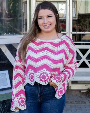 ARABELLA CROCHET TOP - PINK