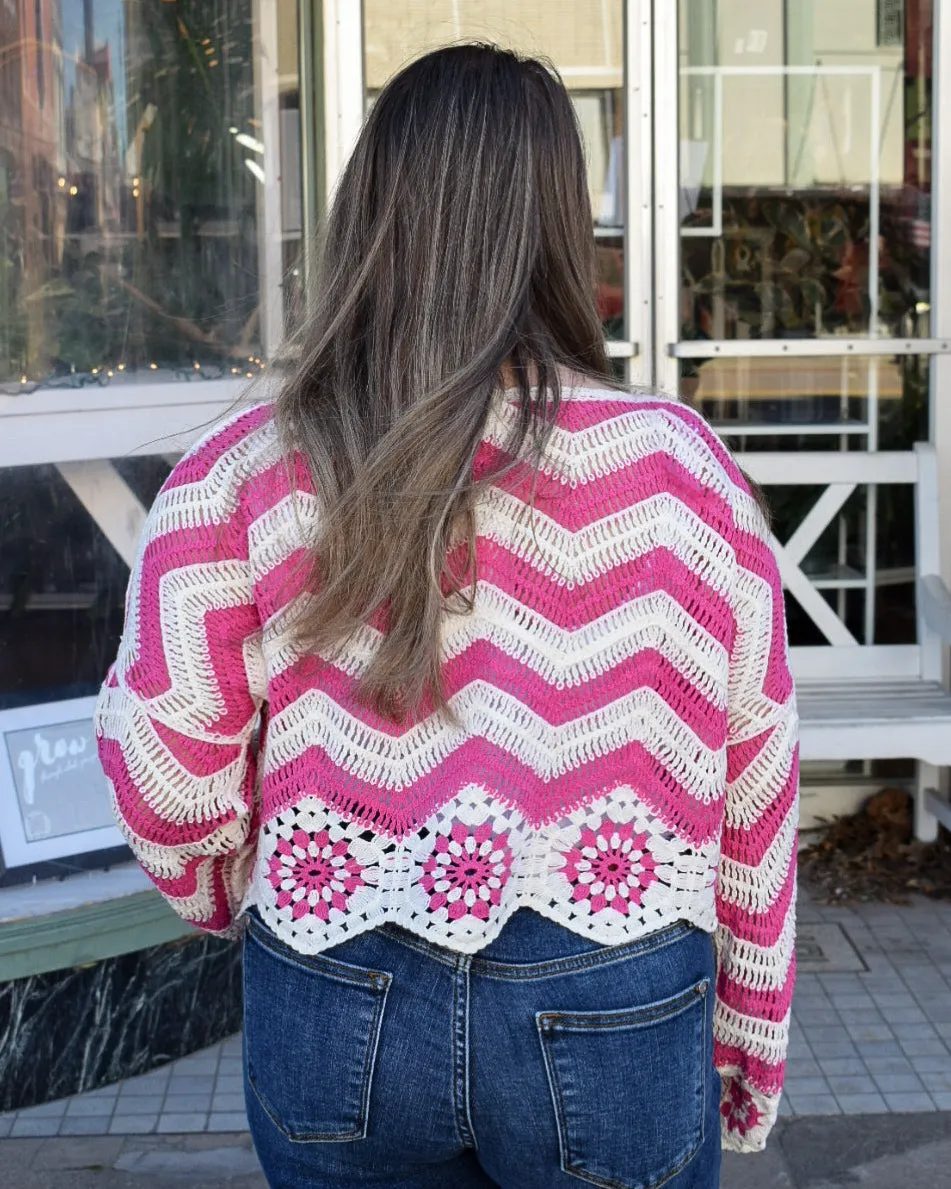 ARABELLA CROCHET TOP - PINK