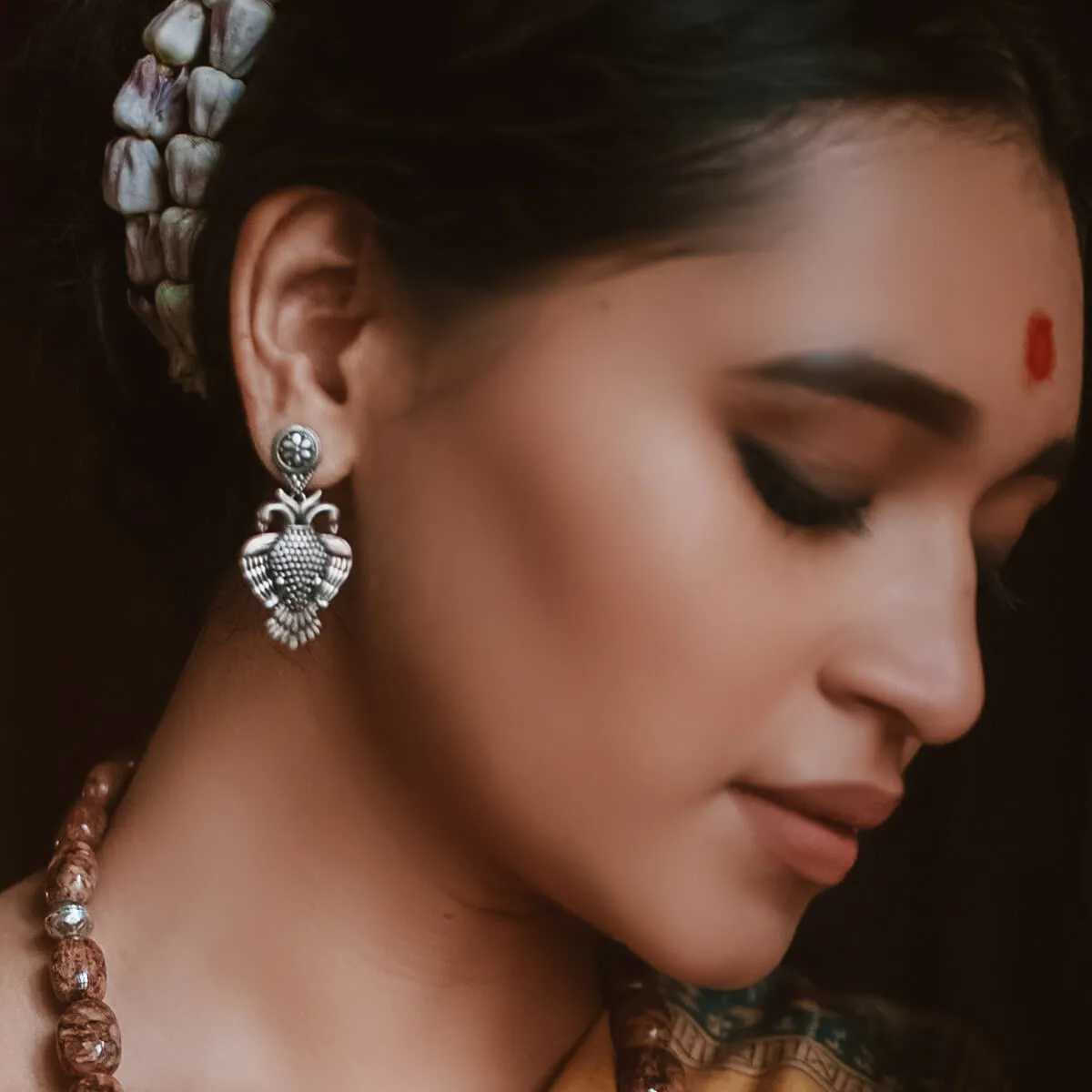 Aras (Gandabherunda) Silver Earrings - Big by MOHA