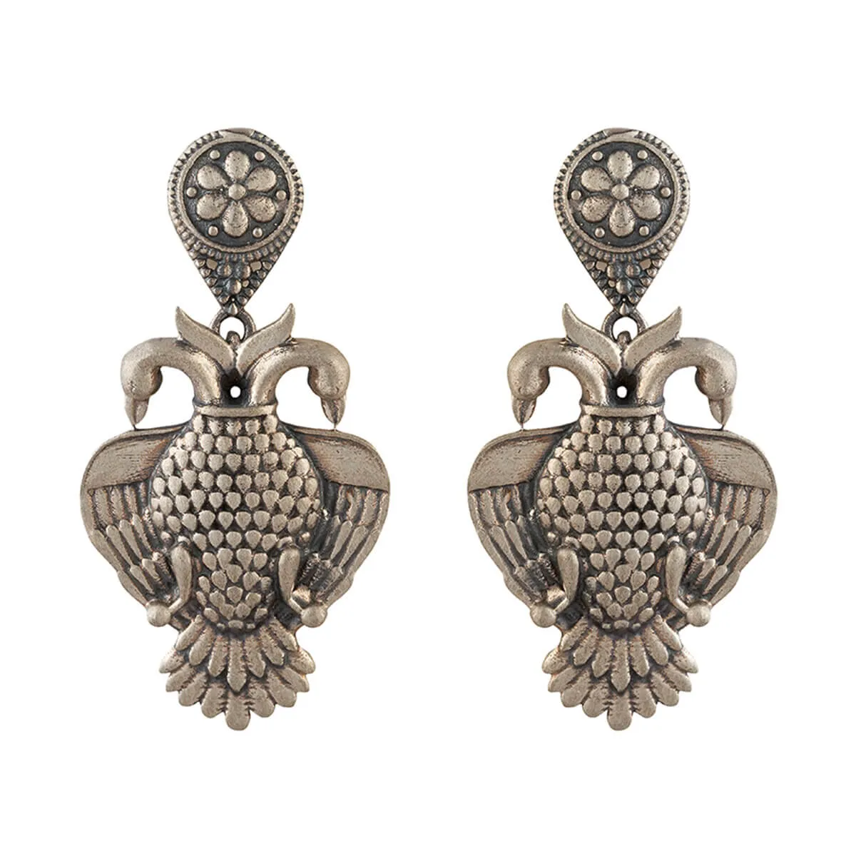 Aras (Gandabherunda) Silver Earrings - Big by MOHA