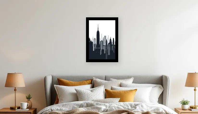 Architectural Symphony: Skyline Silhouette Wall Art Poster