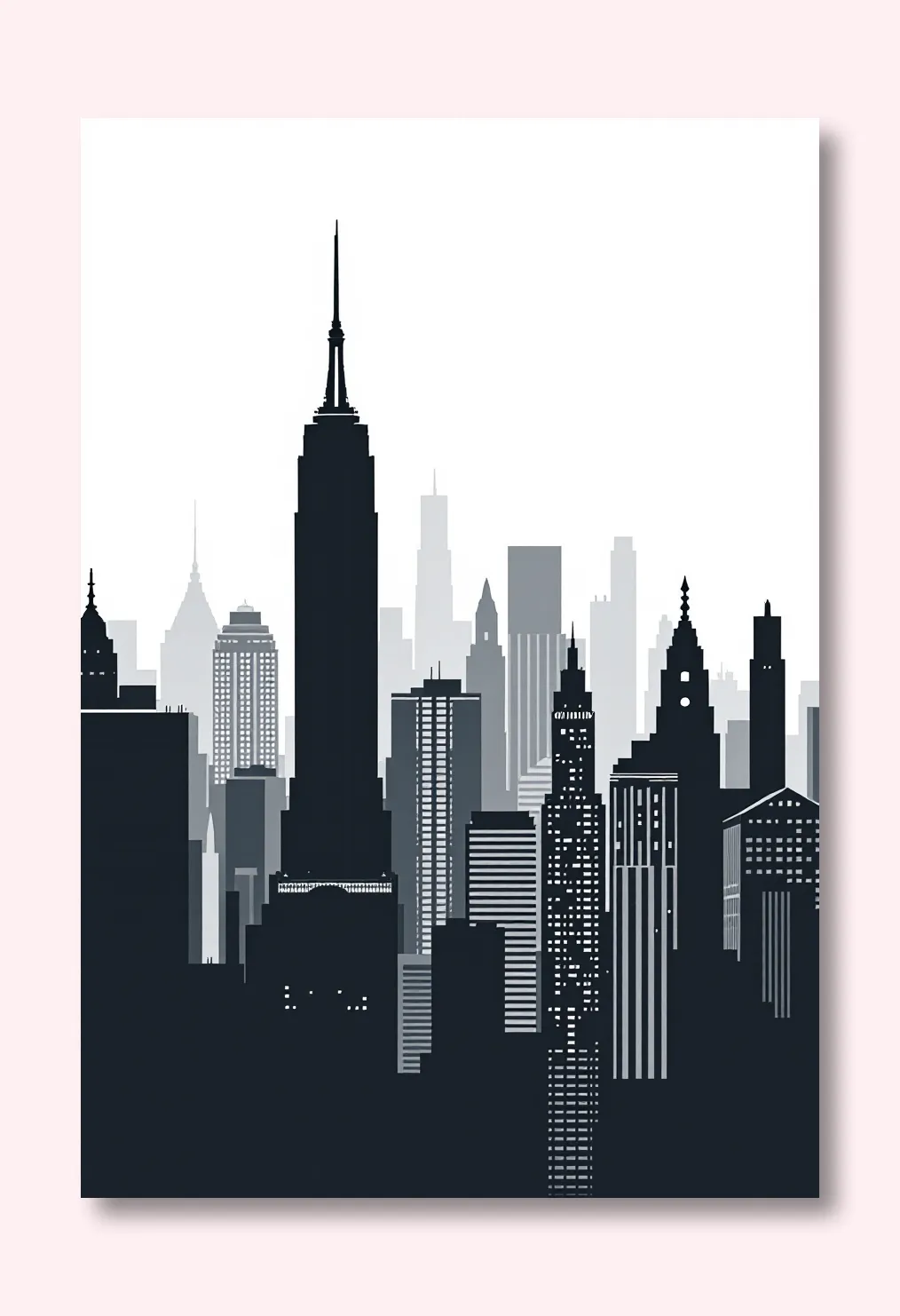 Architectural Symphony: Skyline Silhouette Wall Art Poster