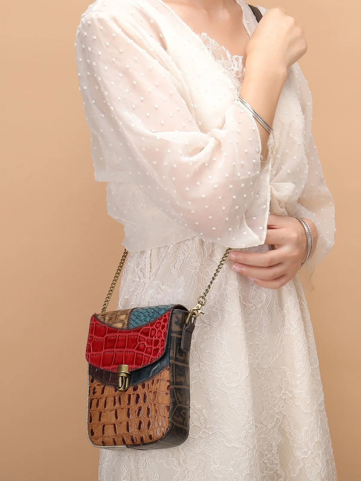 Arden Genuine Leather Women’s Ethnic Style Crossbody Bag