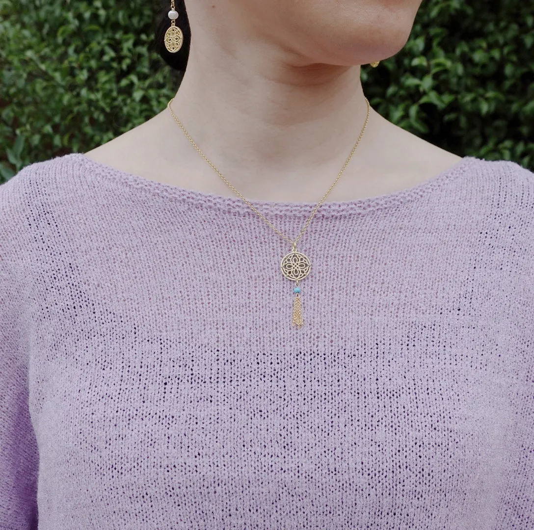Auspicious Origin Small Tassel Pedant Necklace Gold