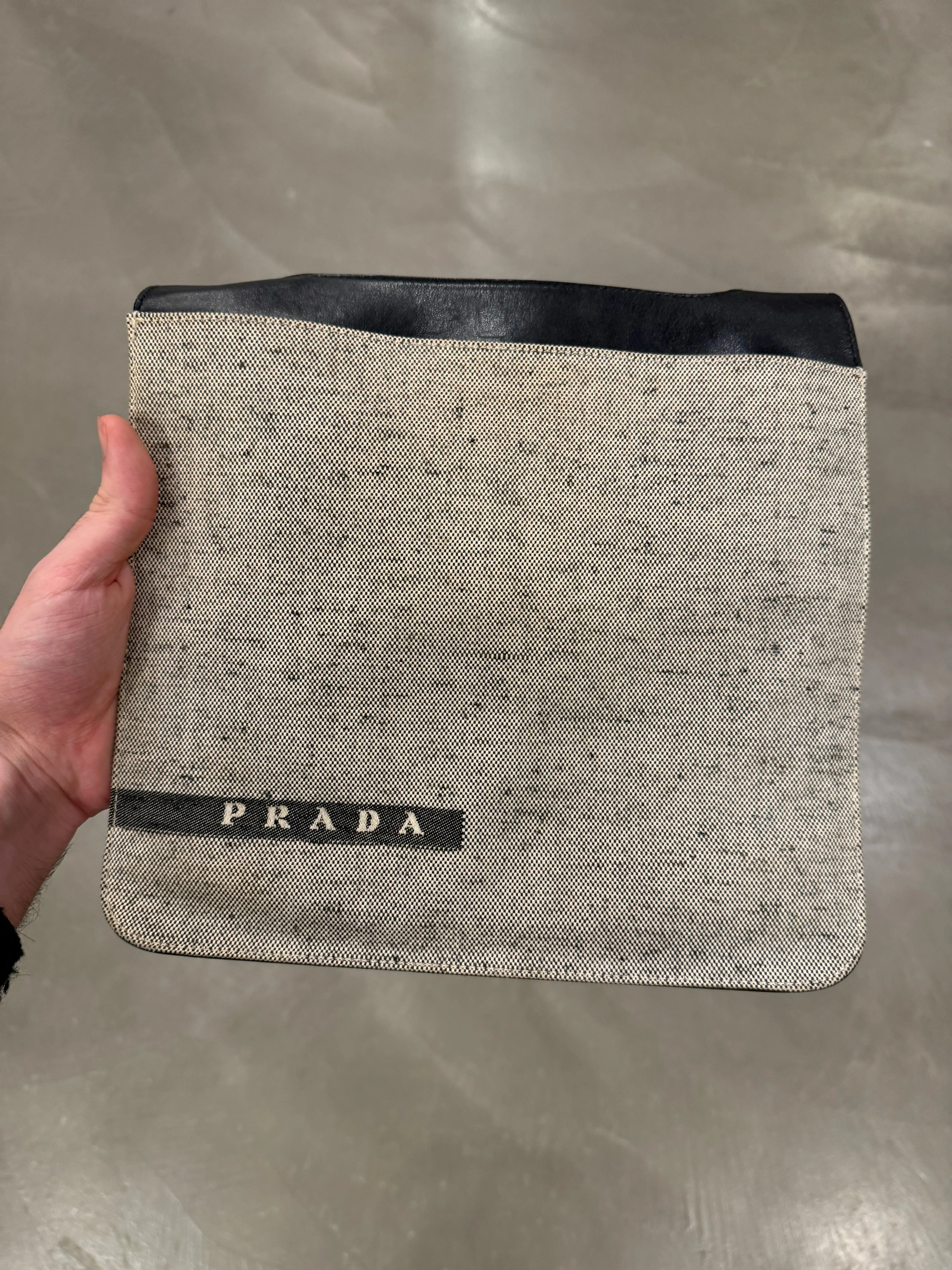 A/W1999 Prada leather and wool shoulder bag