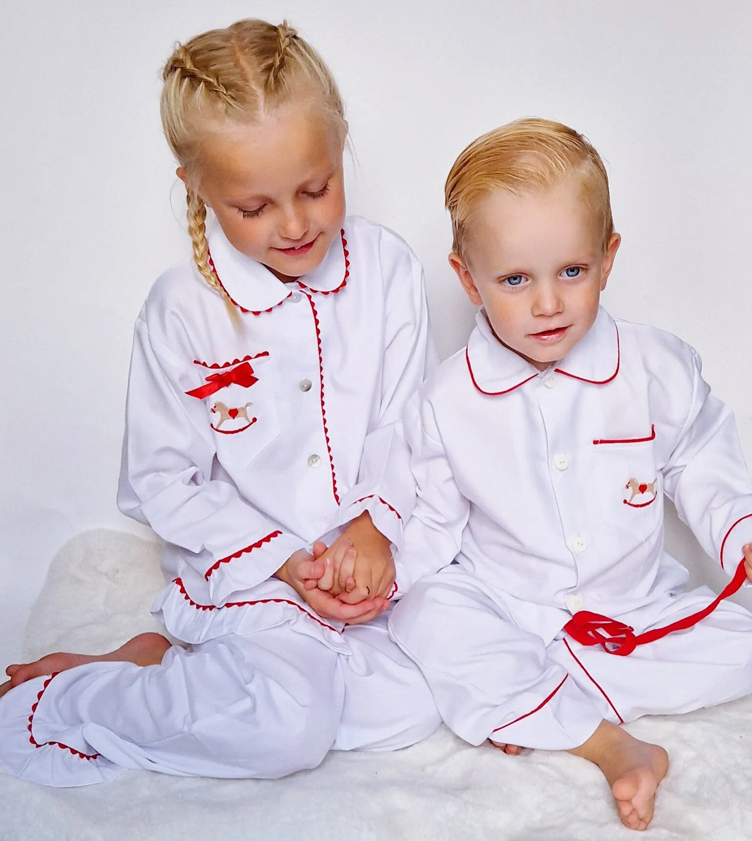 AW22 Salero Spanish Girls Red and White Rocking Horse Christmas Pyjamas