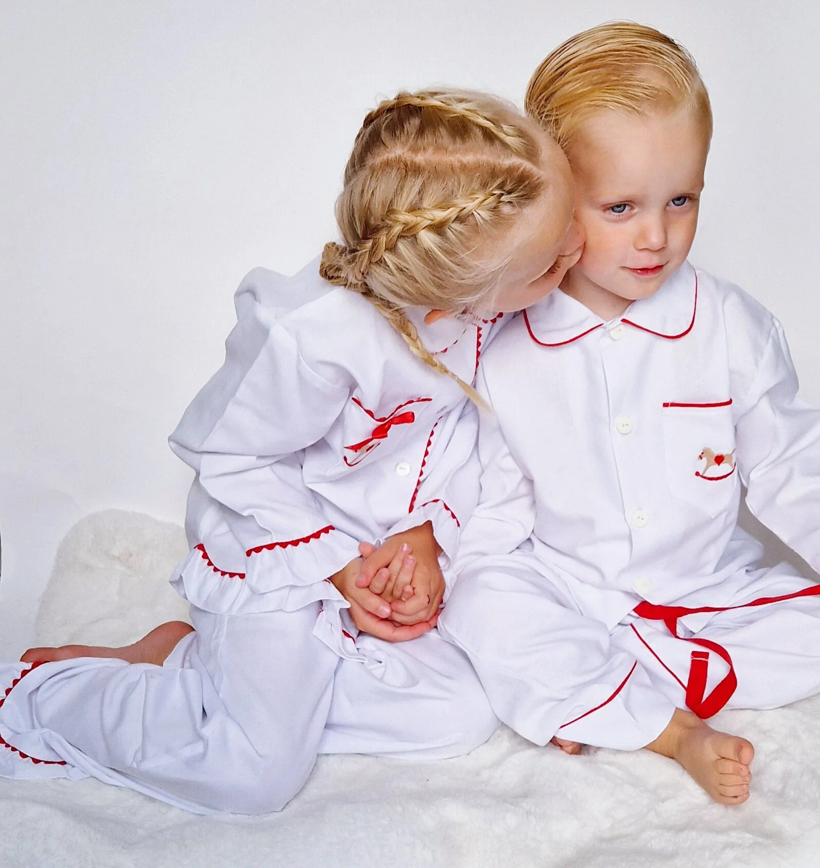 AW22 Salero Spanish Girls Red and White Rocking Horse Christmas Pyjamas
