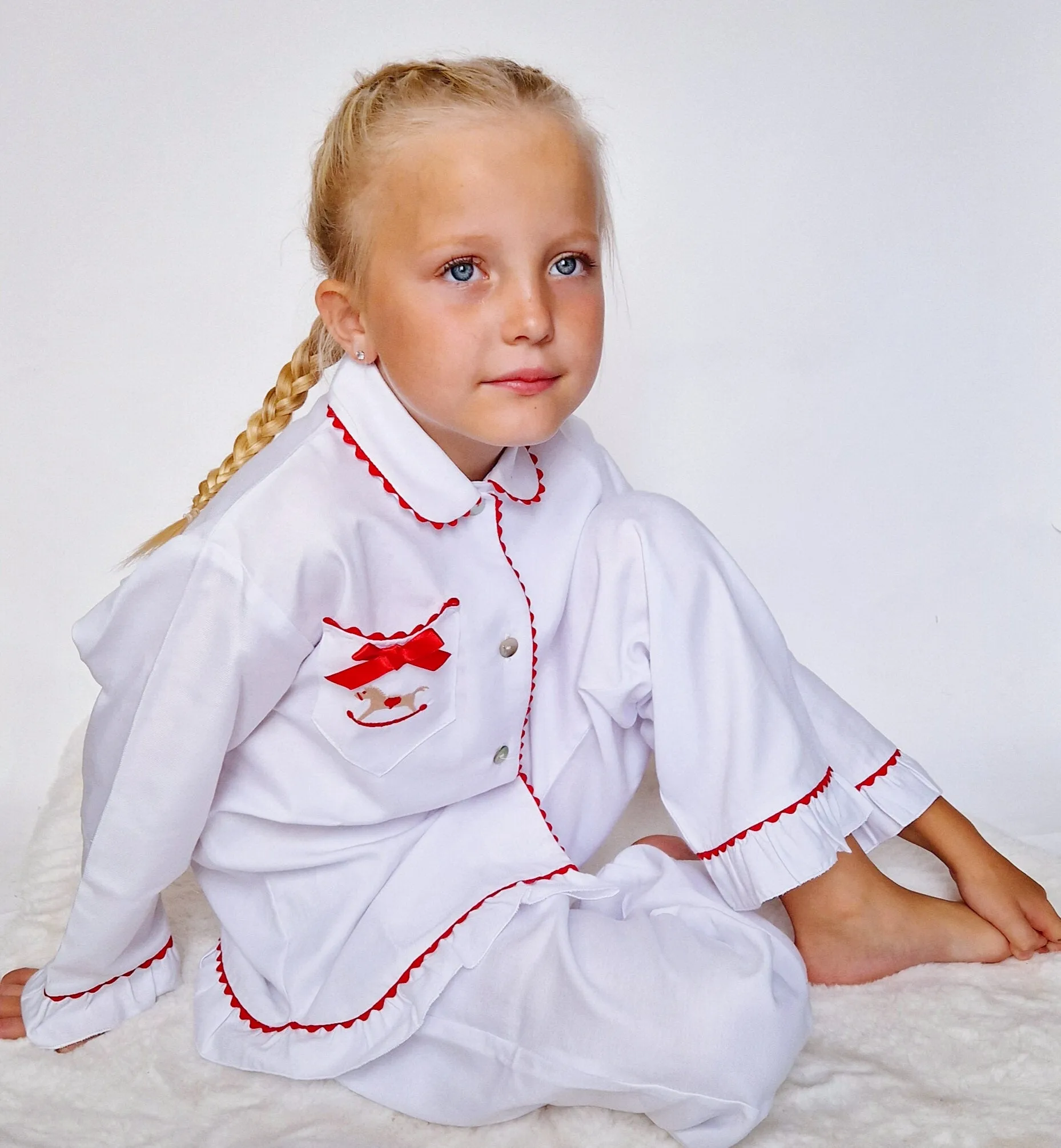 AW22 Salero Spanish Girls Red and White Rocking Horse Christmas Pyjamas