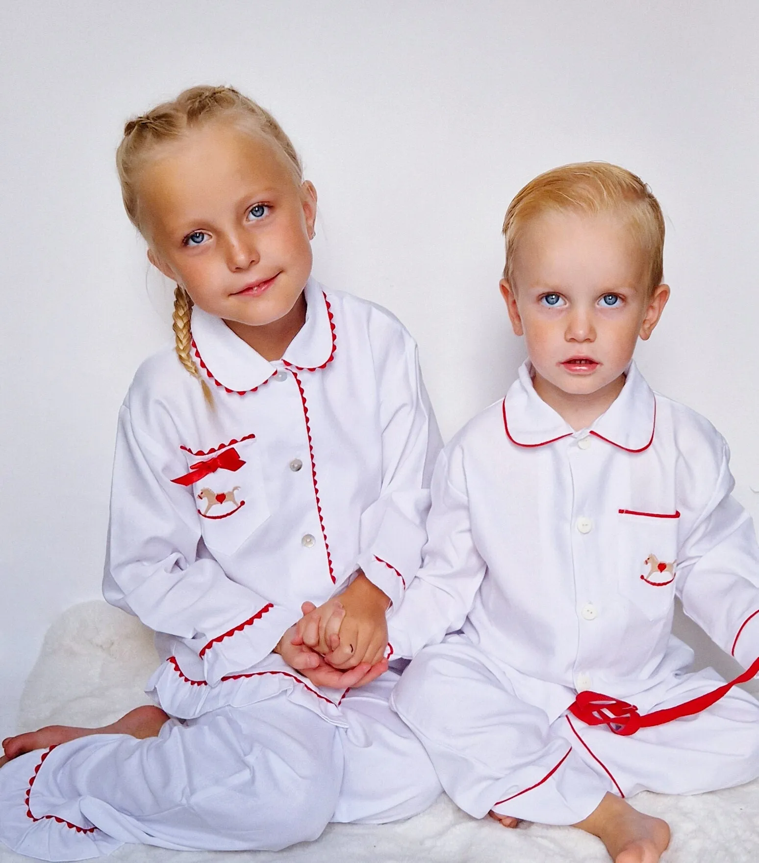 AW22 Salero Spanish Girls Red and White Rocking Horse Christmas Pyjamas