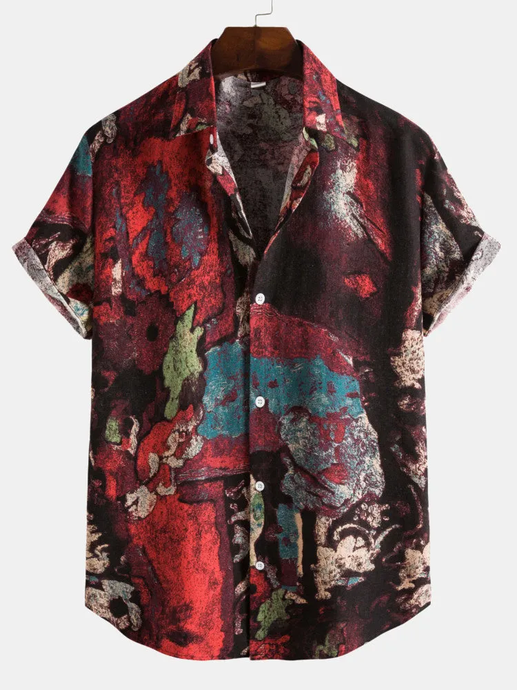 Baju lukisan minyak abstrak
