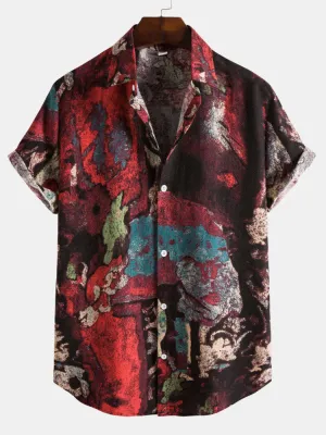 Baju lukisan minyak abstrak