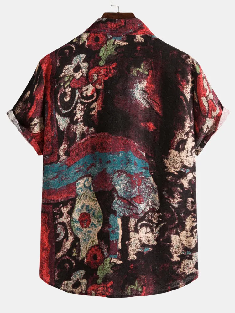 Baju lukisan minyak abstrak