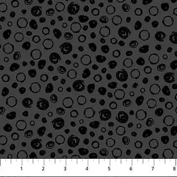 Basically Black   White by Patrick Lose for Northcott Fabrics - Black Scribble Spots by the YARD 3251