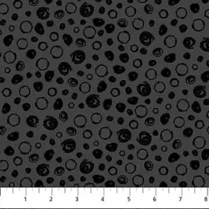 Basically Black   White by Patrick Lose for Northcott Fabrics - Black Scribble Spots by the YARD 3251