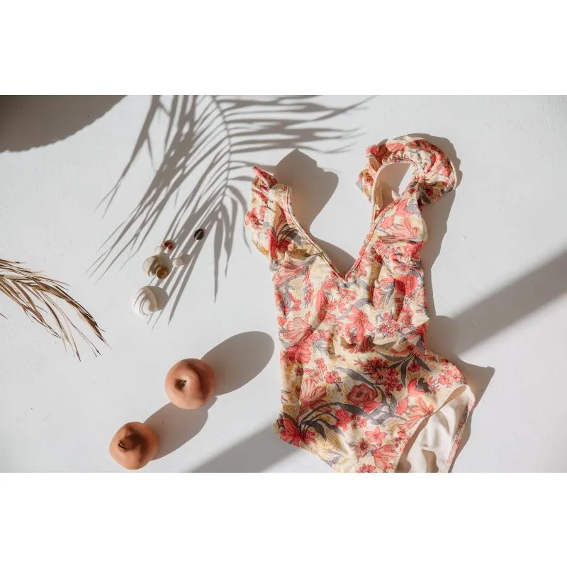 Bathing Suit Reva Pink Flowers - Louise Misha