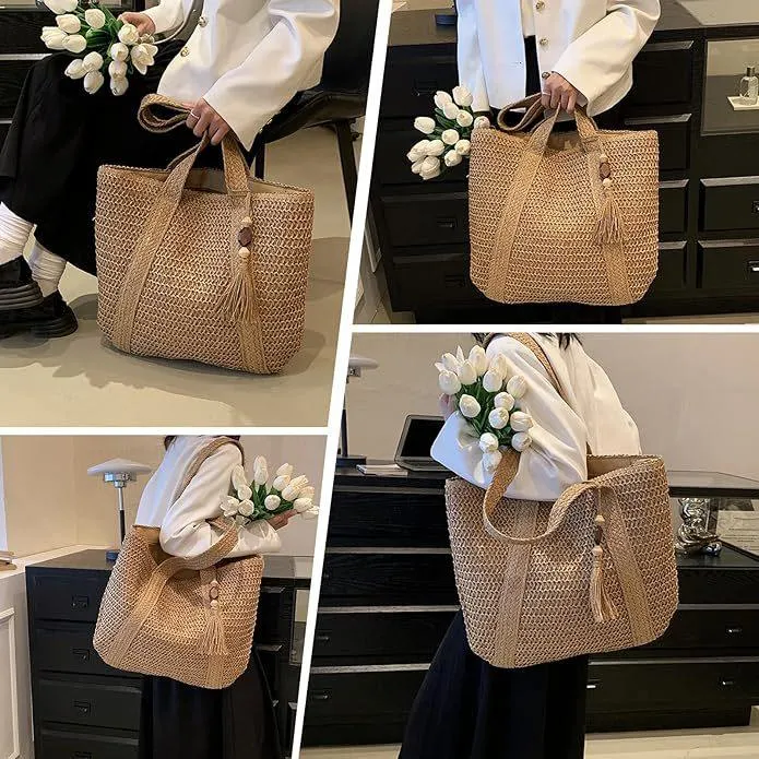 Beach Weaving Tassel Women's Straw Handbag
