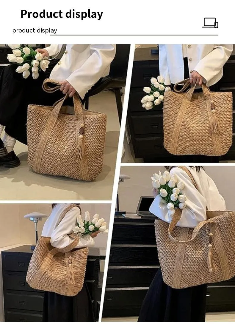 Beach Weaving Tassel Women's Straw Handbag