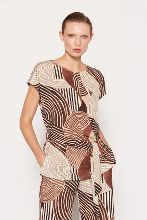 BEIGE ETHNIC PRINT TUNIC