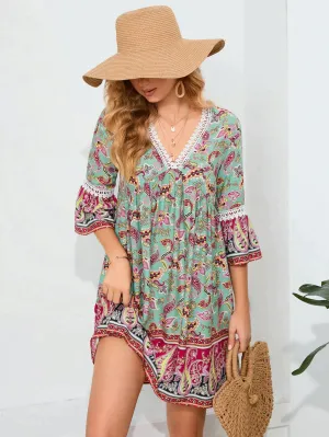BerryBetty - Floral Print Retro Bohemian Dress