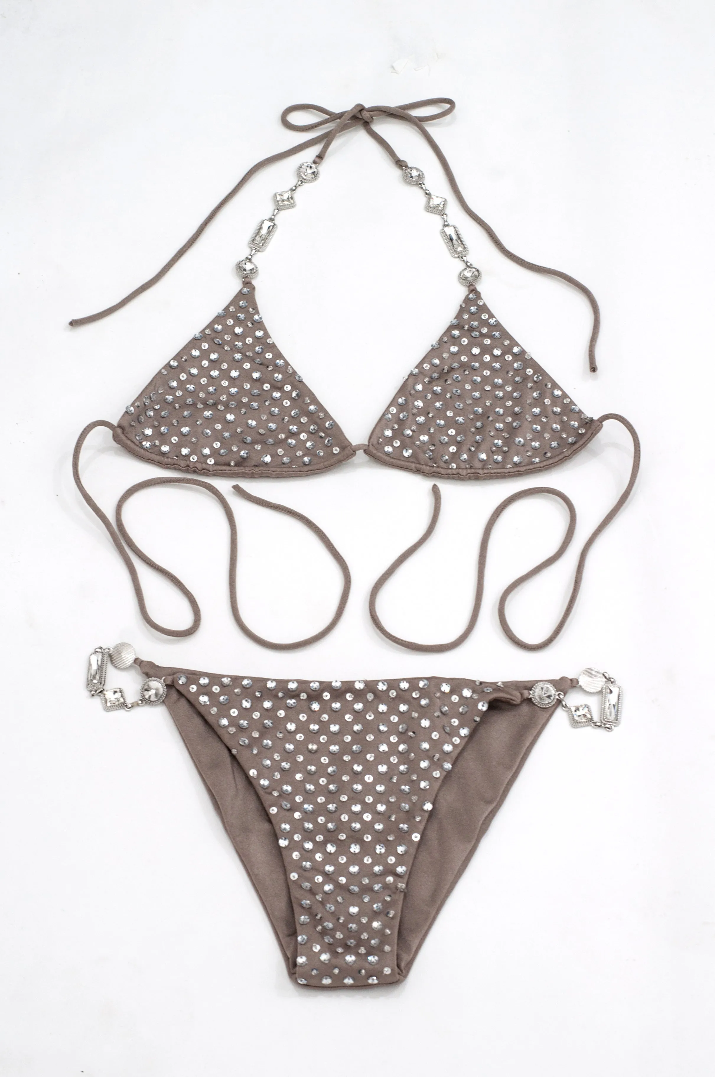 Bikini Chain Crystal taupe
