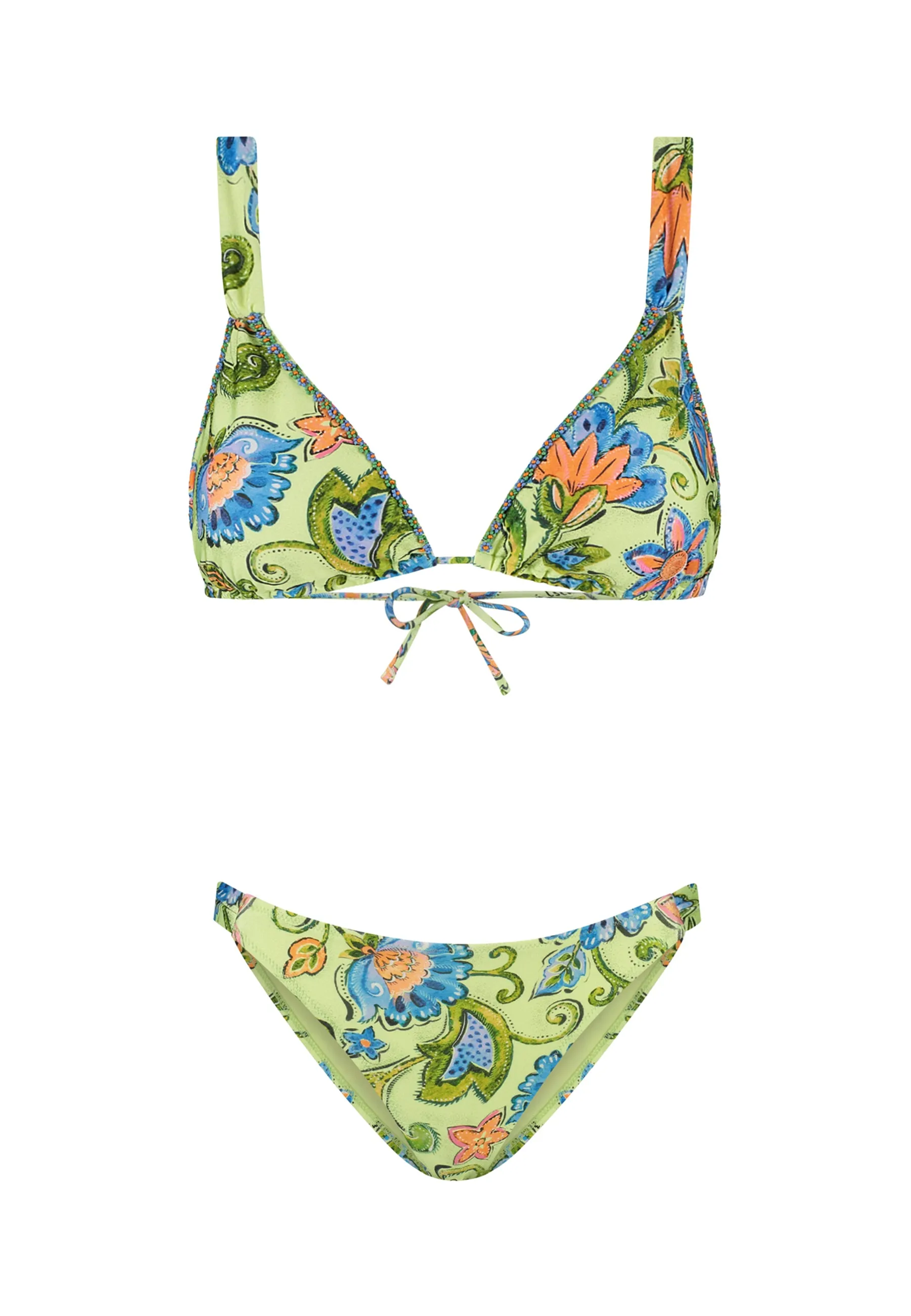 BINDI bikini set bohemian flower | green