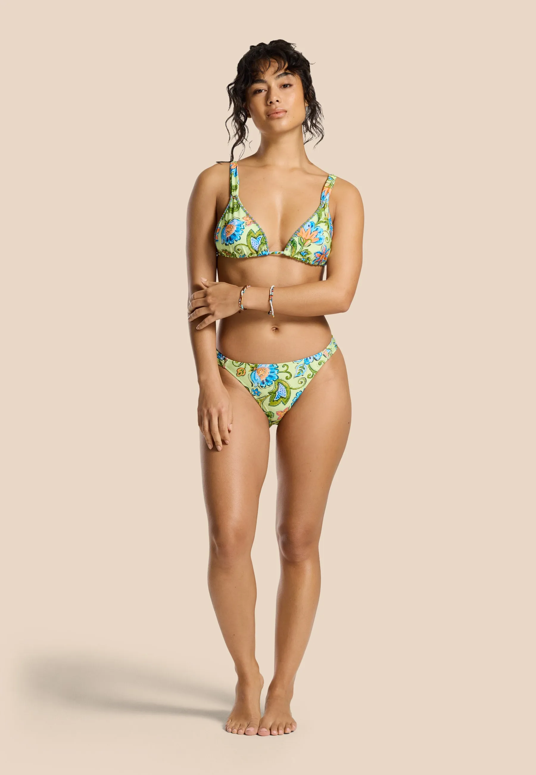 BINDI bikini set bohemian flower | green