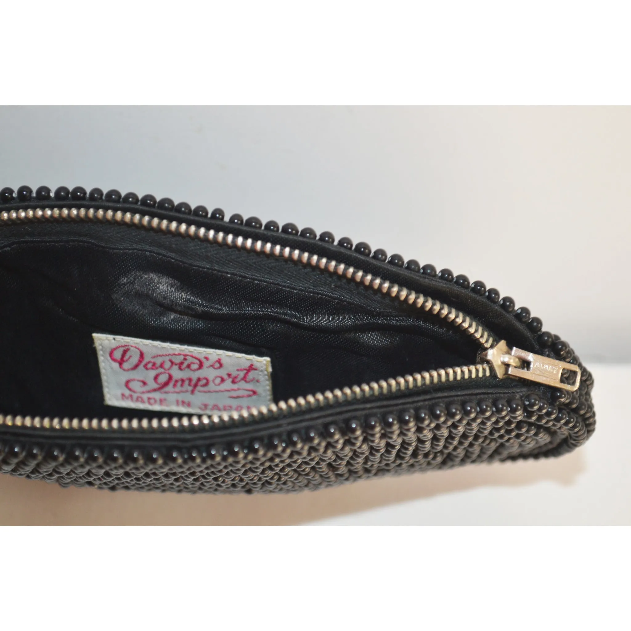 Black Beaded Coin Purse By David's Import