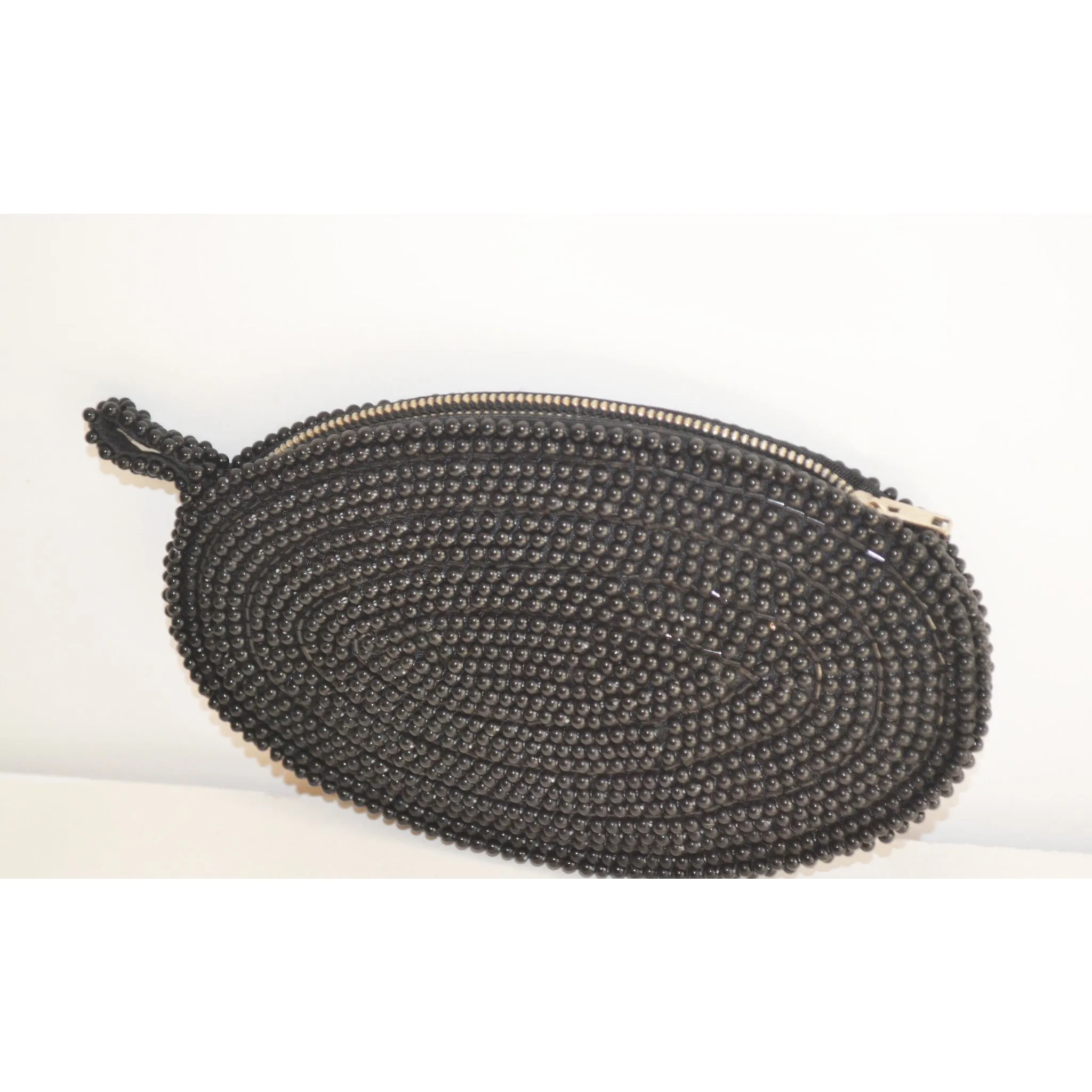 Black Beaded Coin Purse By David's Import