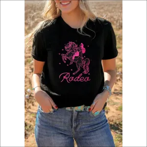 Black Cowgirl Rodeo Graphic Tee