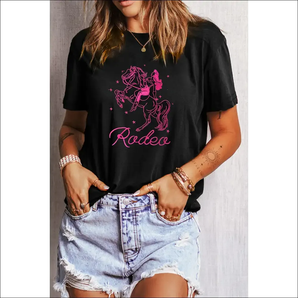 Black Cowgirl Rodeo Graphic Tee