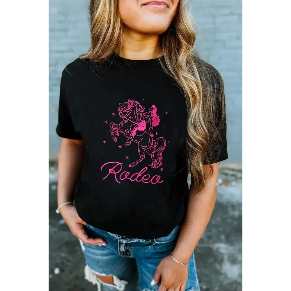 Black Cowgirl Rodeo Graphic Tee
