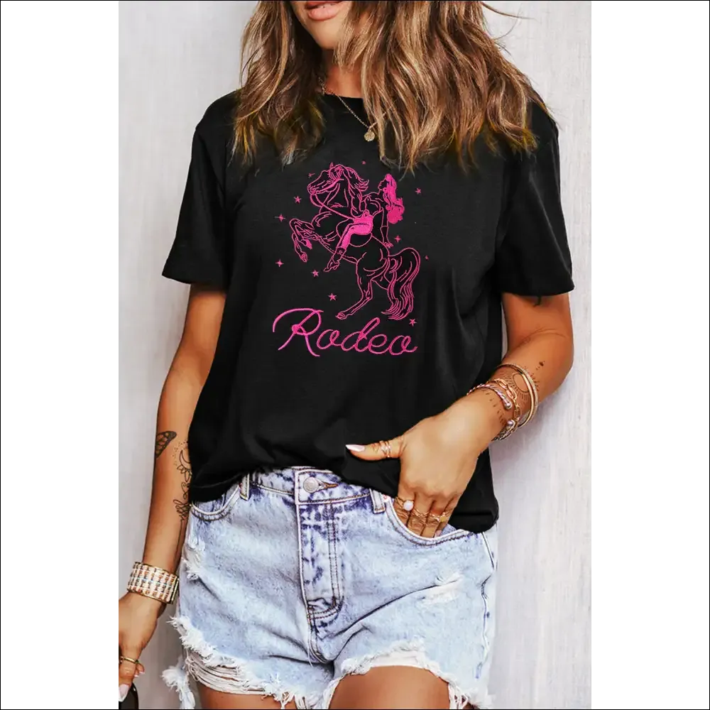 Black Cowgirl Rodeo Graphic Tee