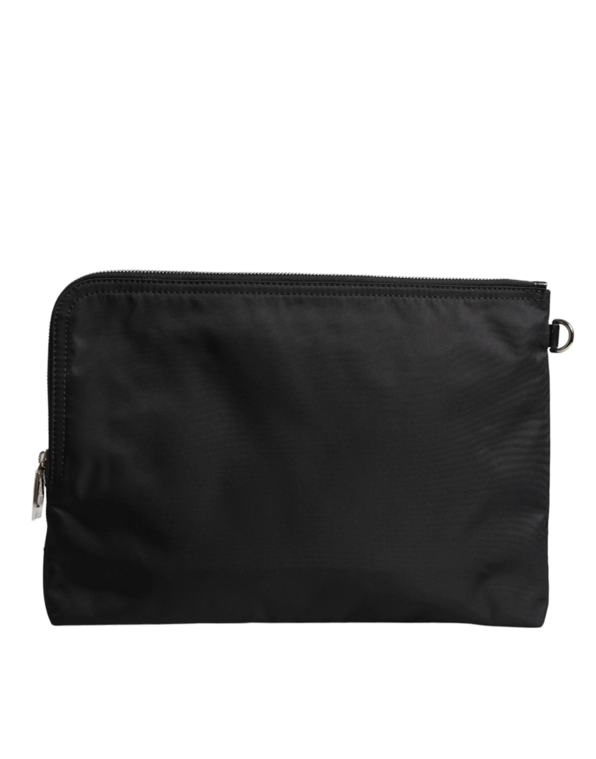 Black DG Milano Print Nylon Pouch Clutch Bag