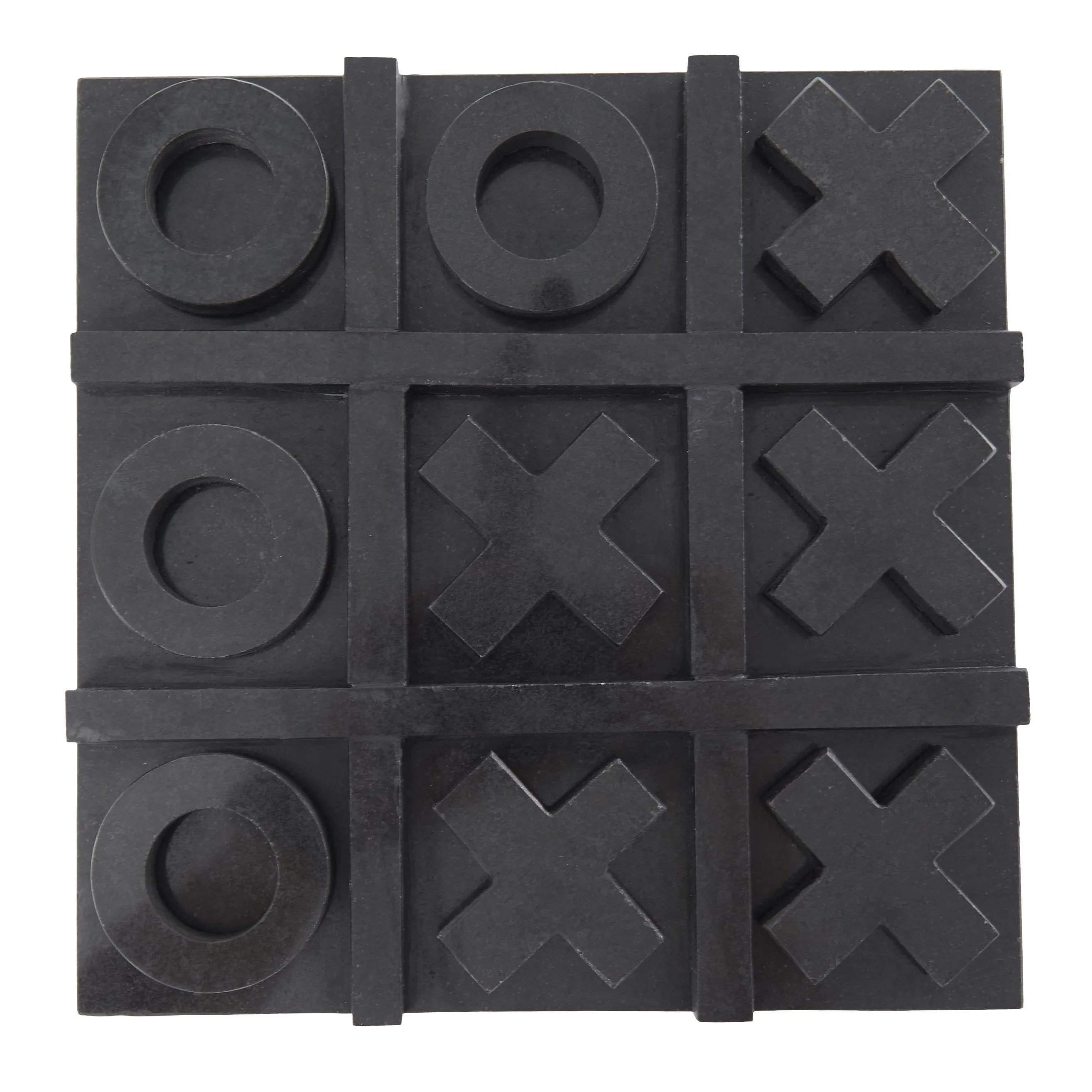 BLACK MARBLE TIC TAC TOE GAME SET