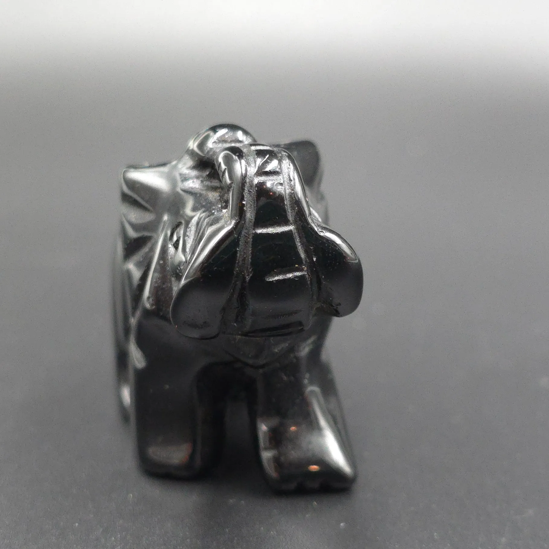 Black Onyx Elephant Figurine 2" 50mm