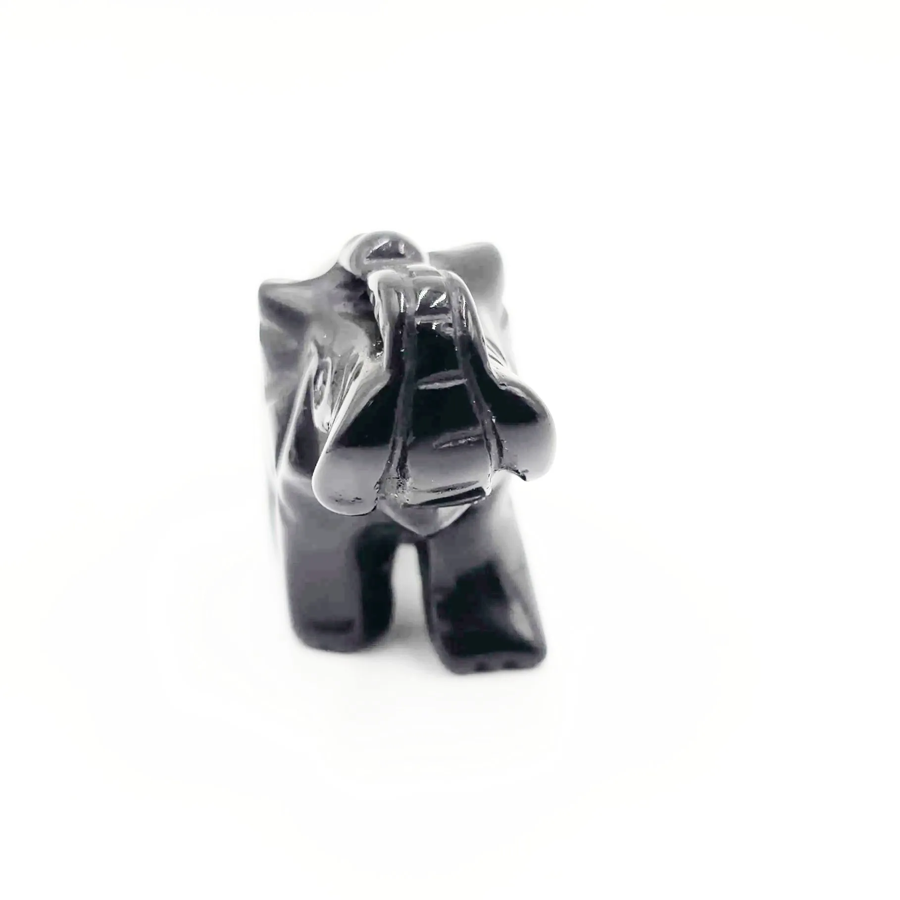 Black Onyx Elephant Figurine 2" 50mm