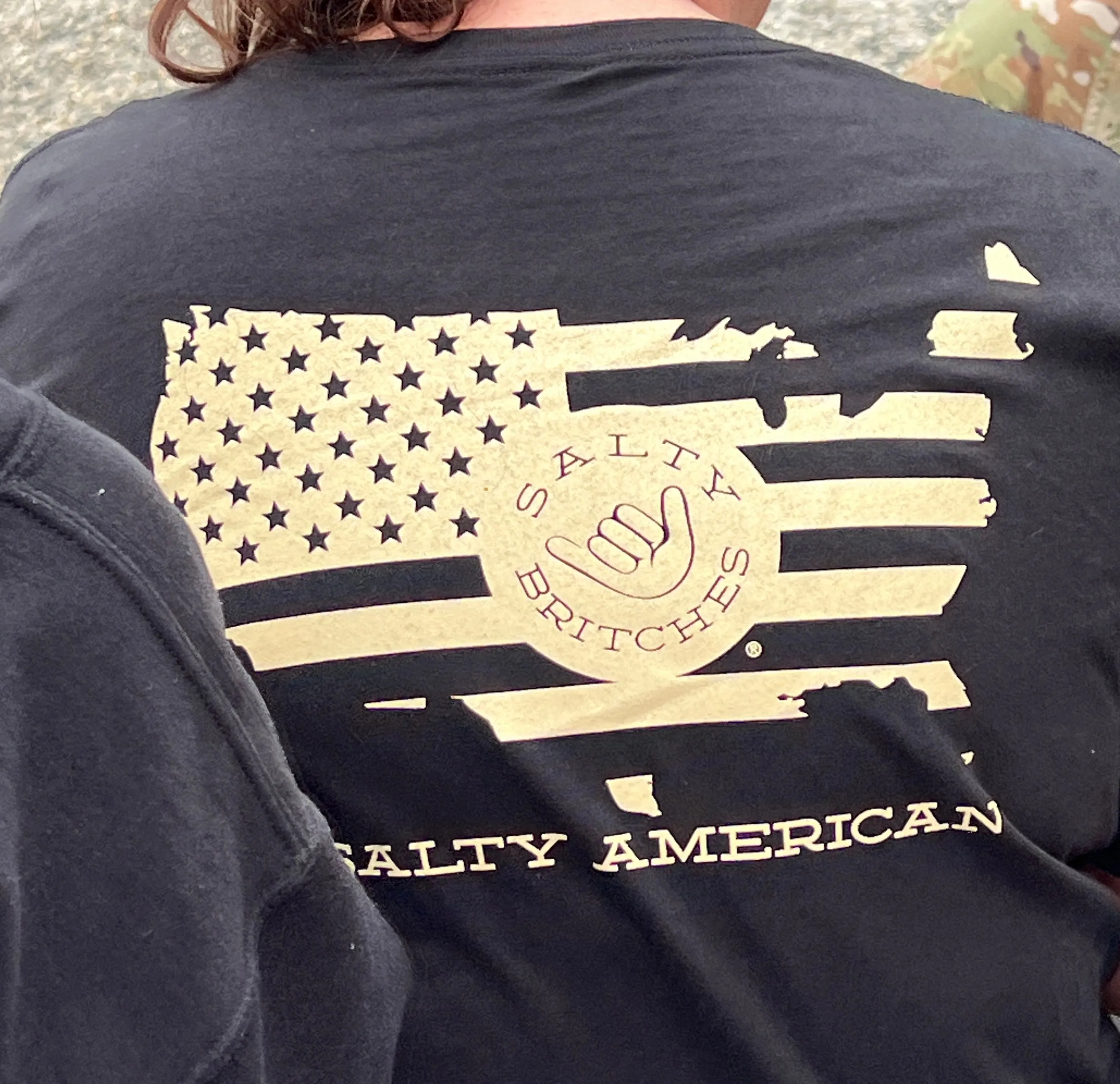 Black Salty American Salty Britches® T-Shirt - Black