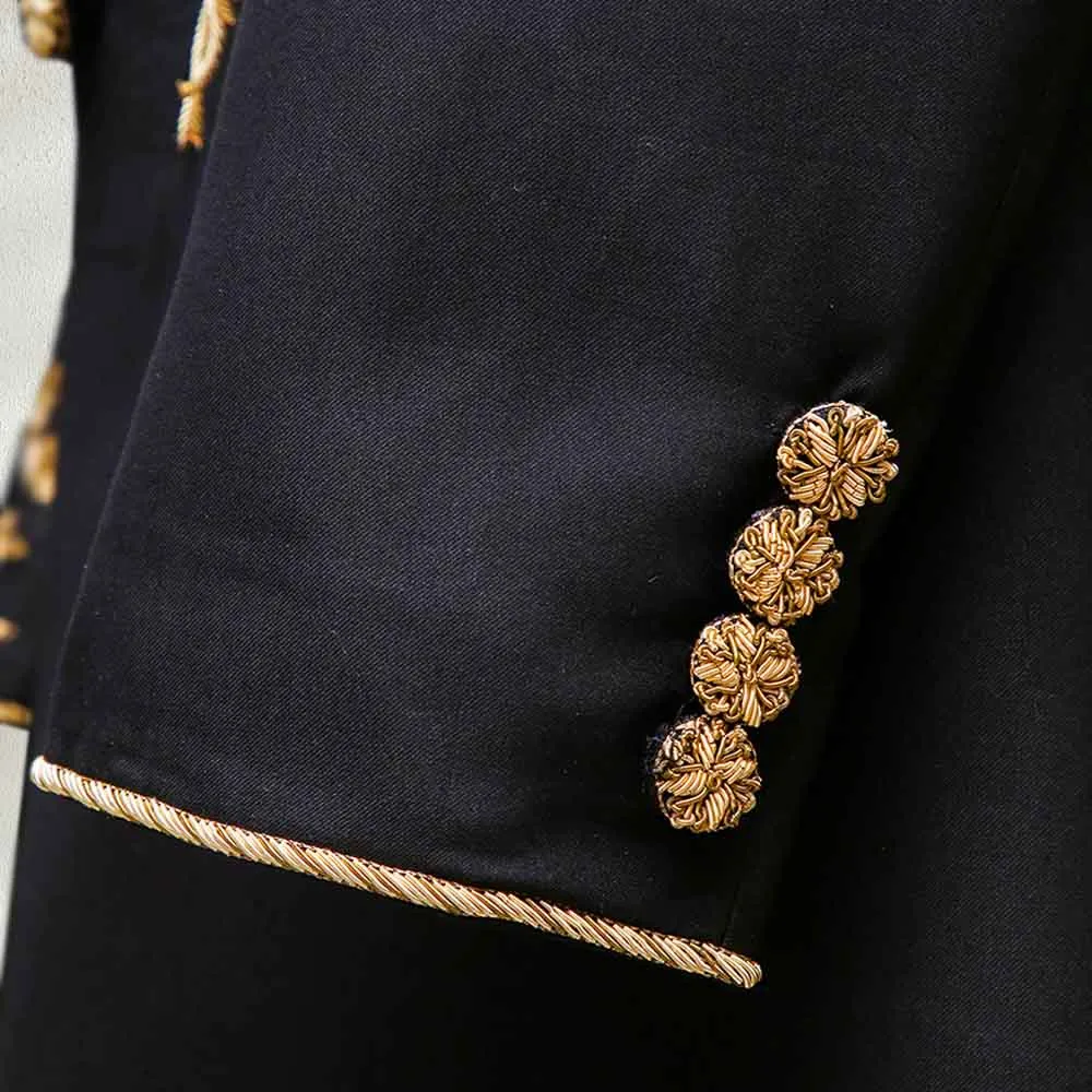 Black Wedding Sherwani With Gold Embroidery