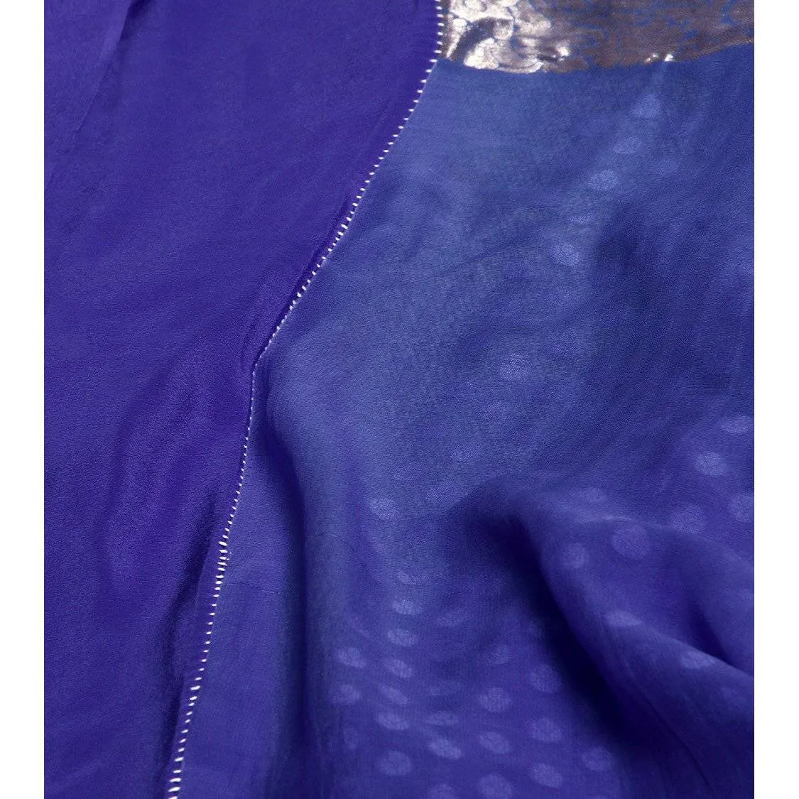 Blue Georgette Saree with Zari Border