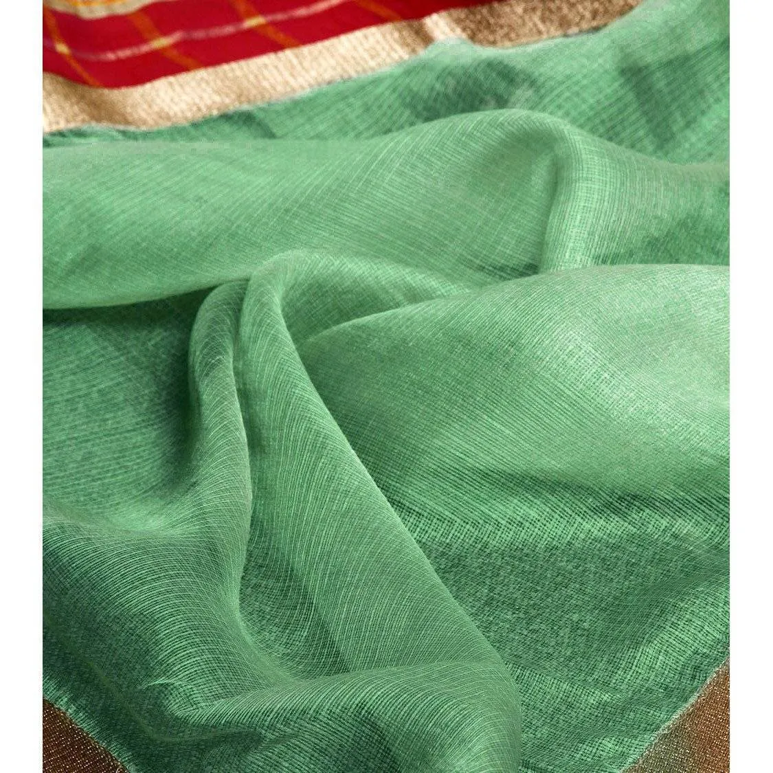 Blue Muga Silk Saree with Banarasi Silk Border