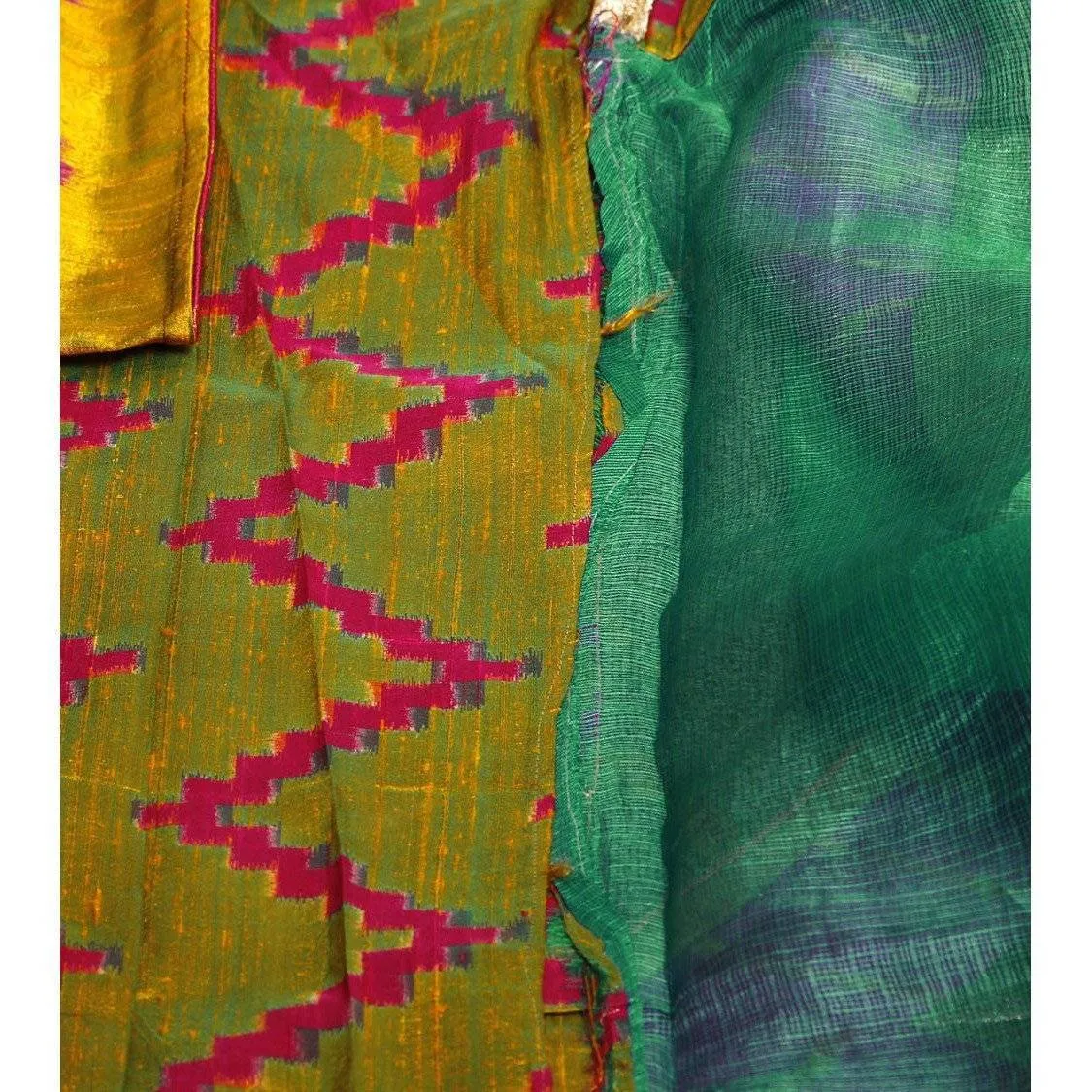 Blue Muga Silk Saree with Banarasi Silk Border