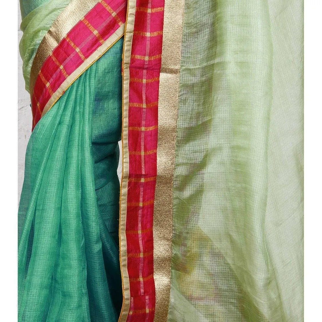 Blue Muga Silk Saree with Banarasi Silk Border
