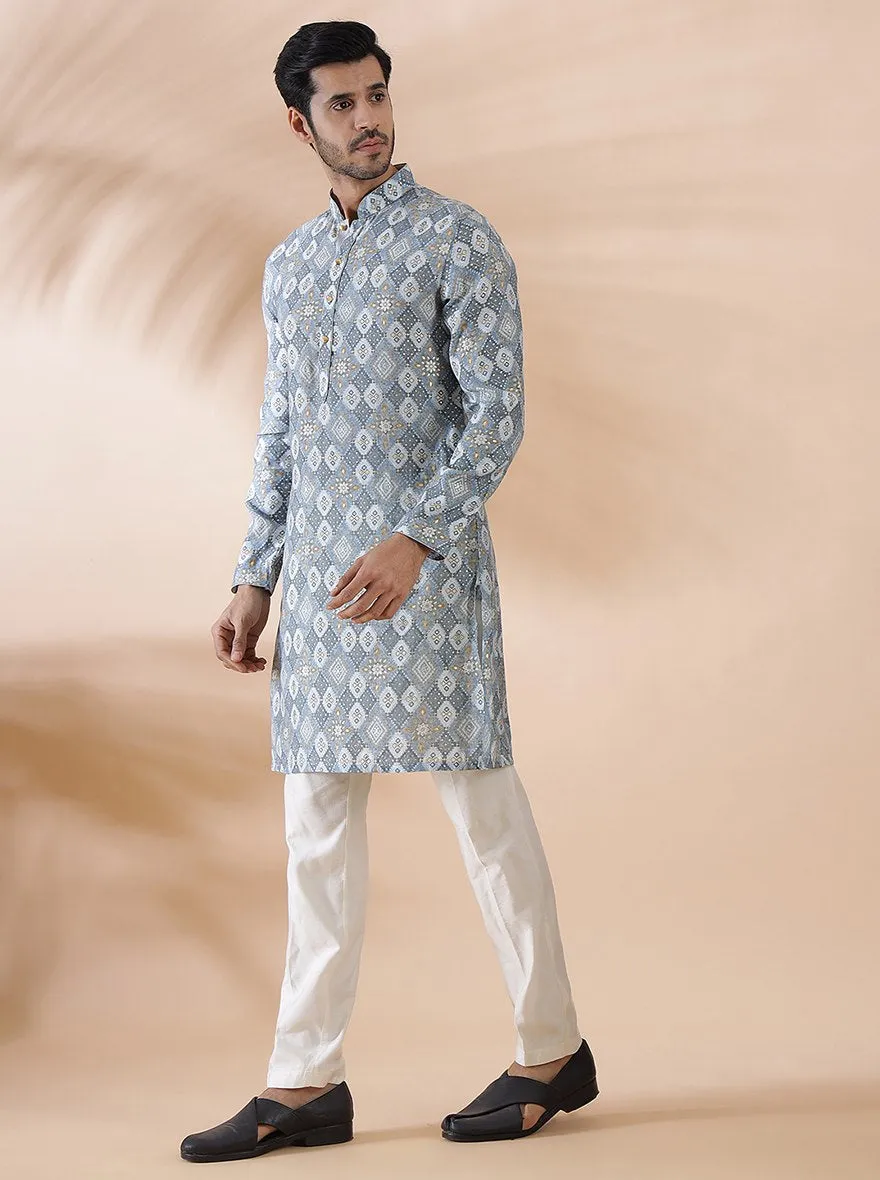 Blue Printed Kurta | The Kurta Company
