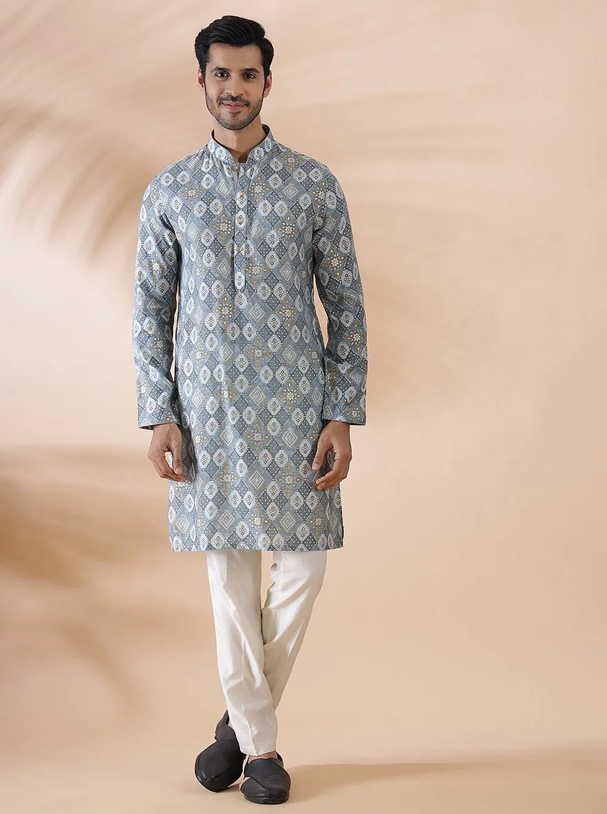 Blue Printed Kurta | The Kurta Company