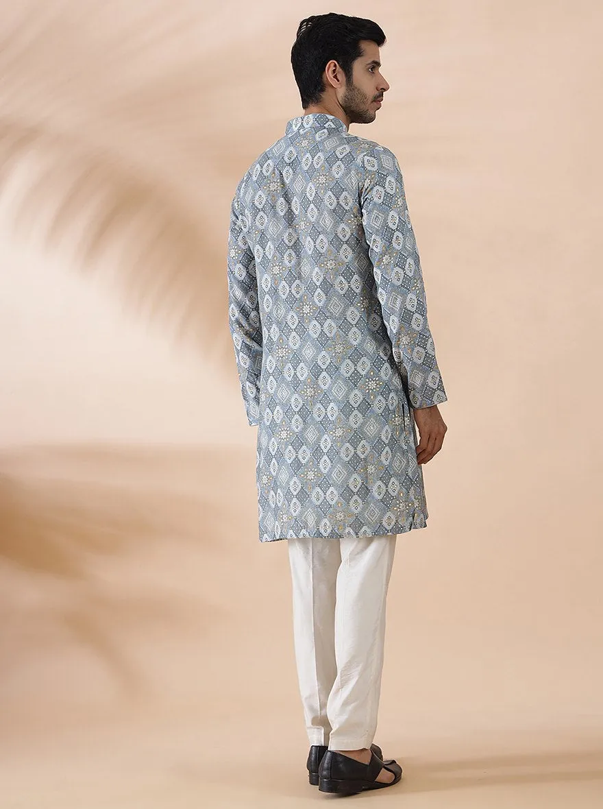 Blue Printed Kurta | The Kurta Company