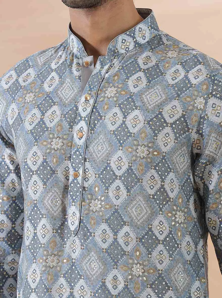 Blue Printed Kurta | The Kurta Company